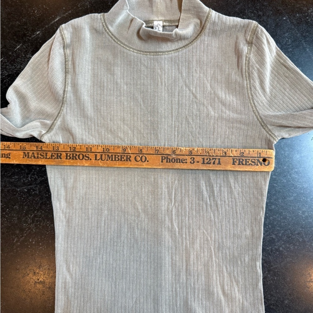 Free People Army Green Turtleneck Top, Size Small - Picture 4 of 6